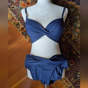 Robin Piccone Navy Blue Bikini Set